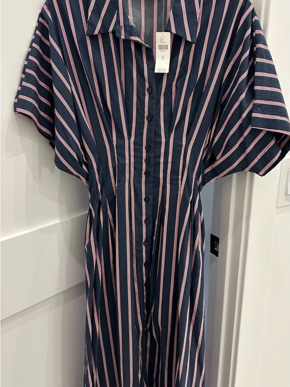 NWT Anthropologie Exquise Tobie Midi Dress Red White Blue M - Picture 5 of 5